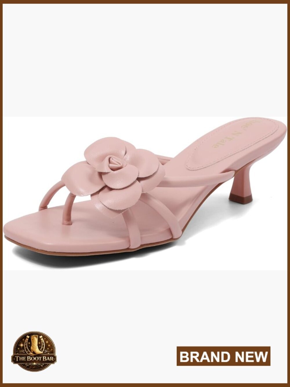 Floral Kitten Heel Mules Sandals Strappy Square Toe Summer Dressy